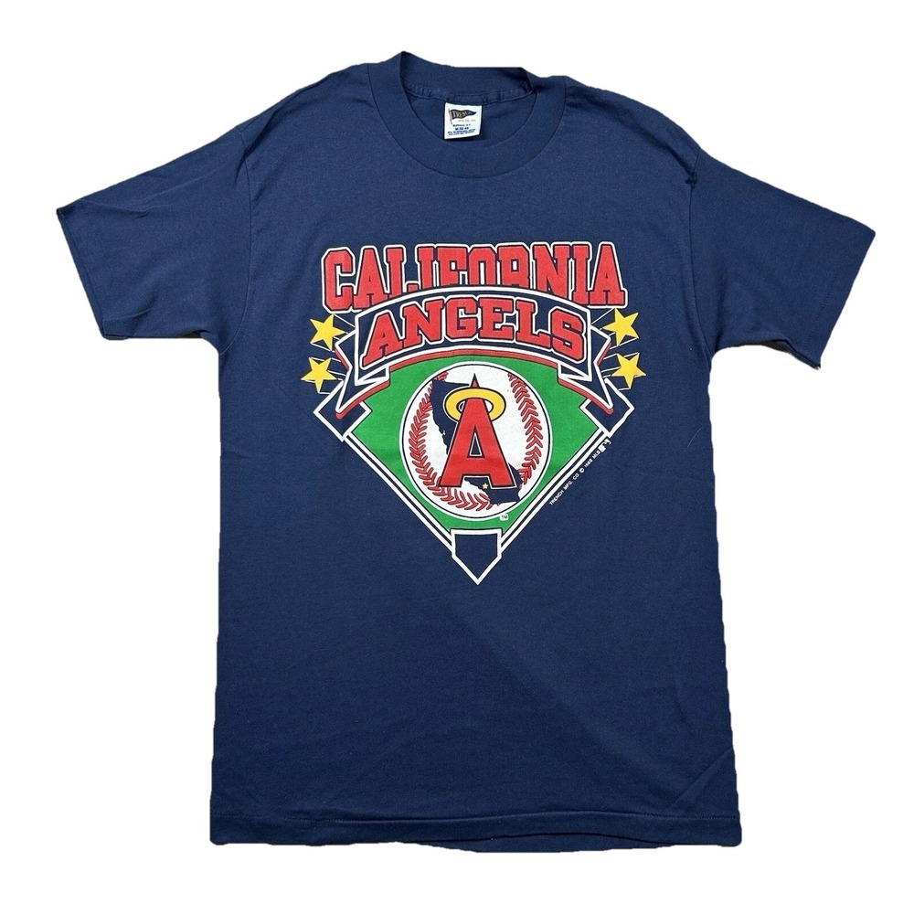Vintage Trench California Angels Shirt Mens M Baseball MLB 1980s USA Made